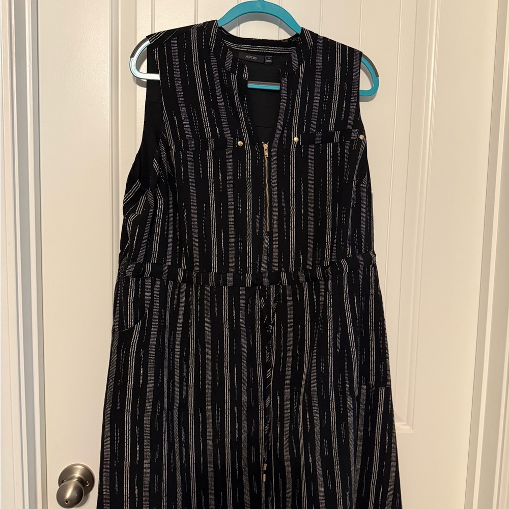 Apt. 9 Black and White Sleeveless Midi Sundress